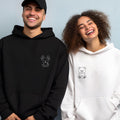 Custom Embroidered Bear and Deer Matching Hoodies for Couples
