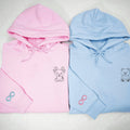 Custom Embroidered Bear and Deer Matching Hoodies for Couples
