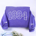 Comfort ColorsÂ® Custom Embroidered Birth Year Varsity T-Shirt or Sweatshirt