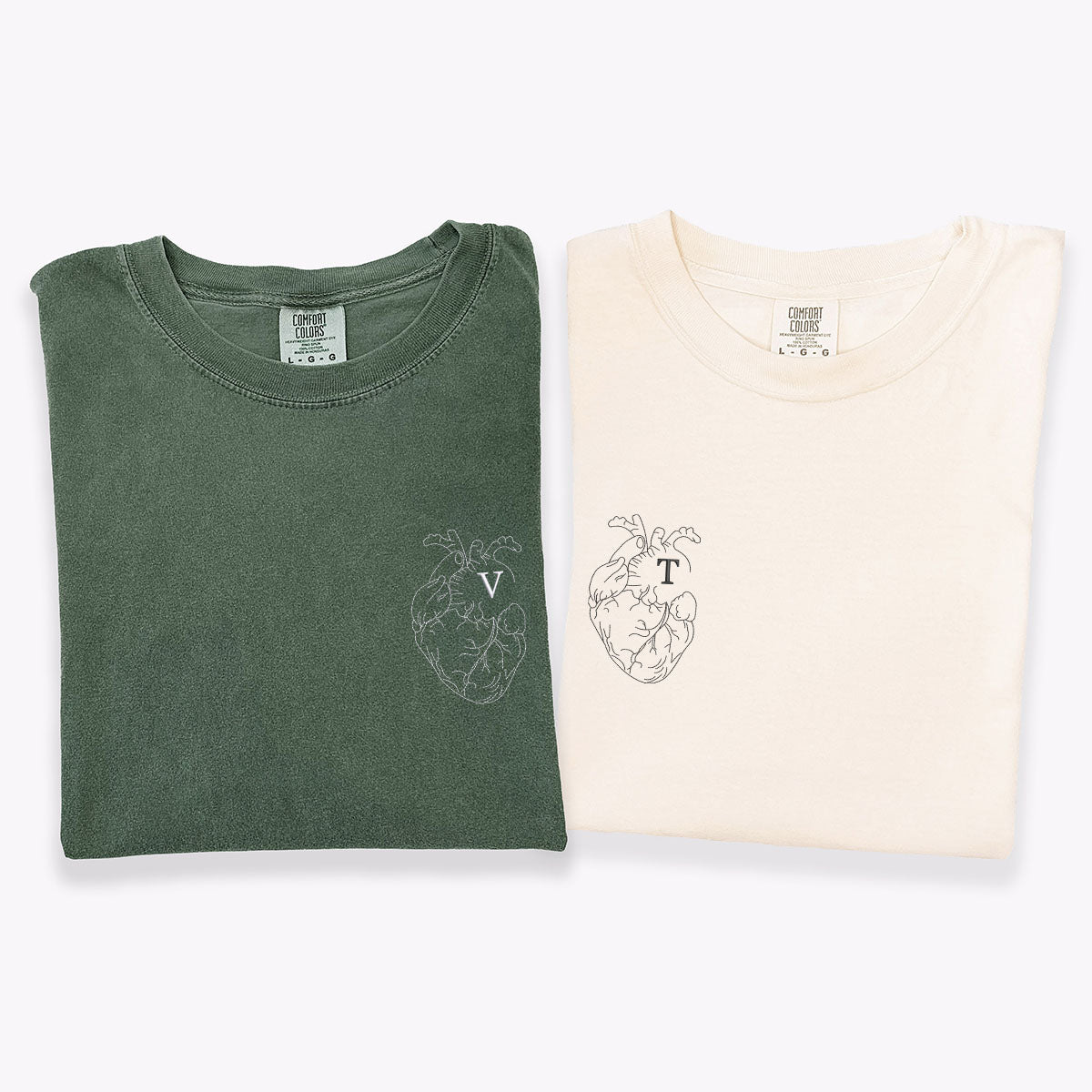 Custom Embroidered Boyfriend Girlfriend Matching Sets T-shirts for Couples