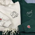 Custom Embroidered Breakfast Time Matching Hoodies for Couples