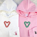 Custom Embroidered Candy Cane Matching Hoodies for Couples