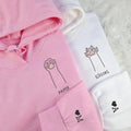 Custom Embroidered Cat Paw Rock Paper Scissors Matching Hoodies for Couples
