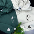 Custom Embroidered Cat Portal Matching Hoodies for Couples