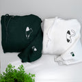 Custom Embroidered Cat Portal Matching Hoodies for Couples