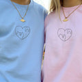 Custom Embroidered Cat & Rabbit Love Matching Hoodies for Couples