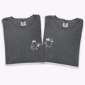Custom Embroidered Chicken with Gun Matching T-shirts for Couples