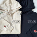Custom Embroidered Ctrl Love Matching Hoodies for Couples