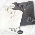 Custom Embroidered Cute Dinosaur Matching T-shirts for Couples