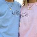 Custom Embroidered Cute Keyboard Keys Love Matching Hoodies for Couples