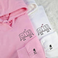 Custom Embroidered Cute Keyboard Keys Love Matching Hoodies for Couples