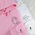 Custom Embroidered Cute Monster Matching Hoodies for Couples