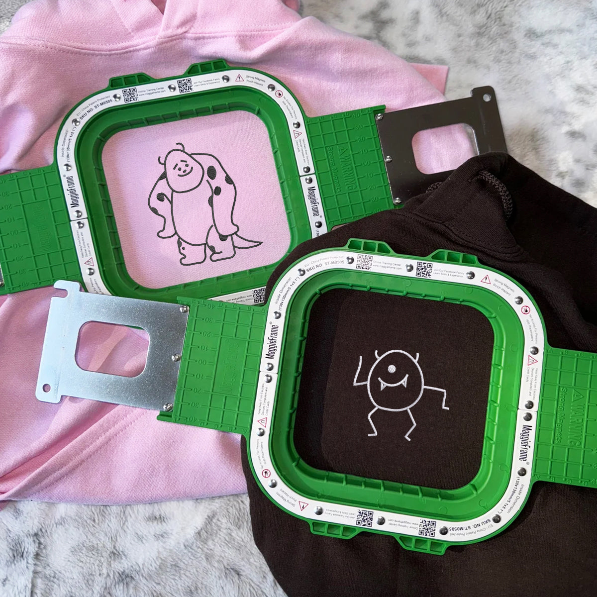 Custom Embroidered Cute Monster Matching Hoodies for Couples