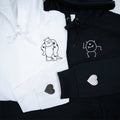 Custom Embroidered Cute Monster Matching Hoodies for Couples