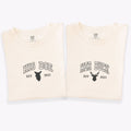 Custom Embroidered Doe Buck Est Year Matching T-shirts for Couples