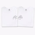 Custom Embroidered Doodle Cat Love Matching T-shirts for Couples