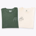 Custom Embroidered Doodle Cat Love Matching T-shirts for Couples