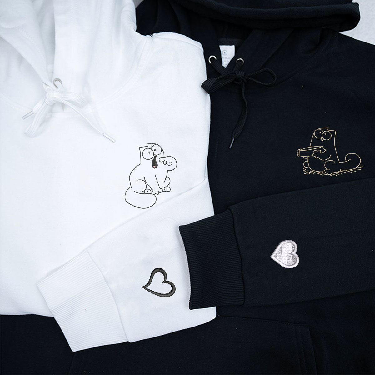 Custom Embroidered Feed Me, I'm Hungry Matching Hoodies for Couples