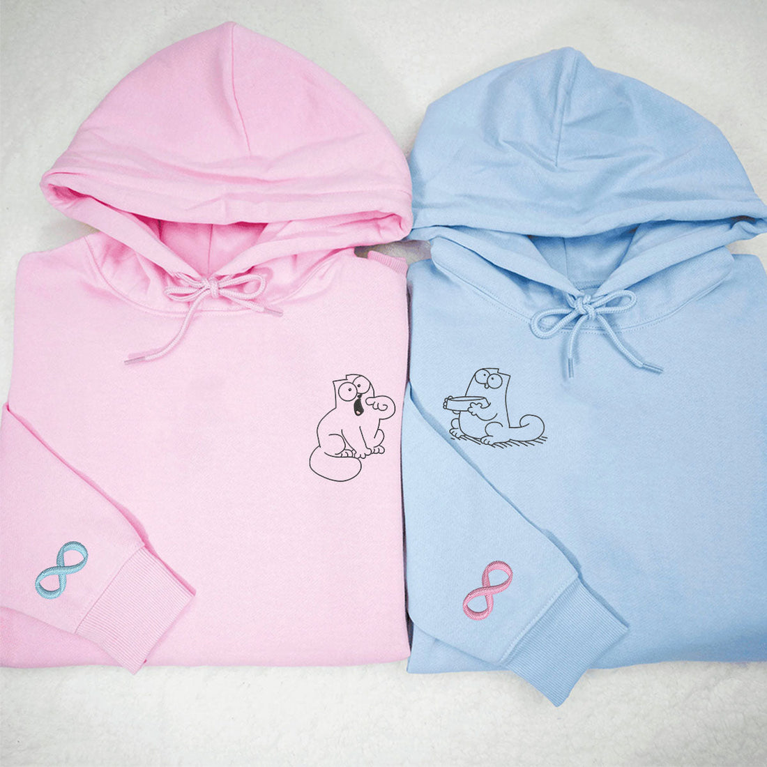 Custom Embroidered Feed Me, I'm Hungry Matching Hoodies for Couples