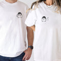 Custom Embroidered Fishing Penguin Matching T-shirts for Couples