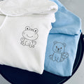 Custom Embroidered Frog and Beaver Matching Hoodies for Couples
