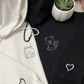 Custom Embroidered Frog and Beaver Matching Hoodies for Couples