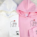Custom Embroidered Funny Love Matching Hoodies for Couples