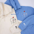 Custom Embroidered Funny Love Matching Hoodies for Couples