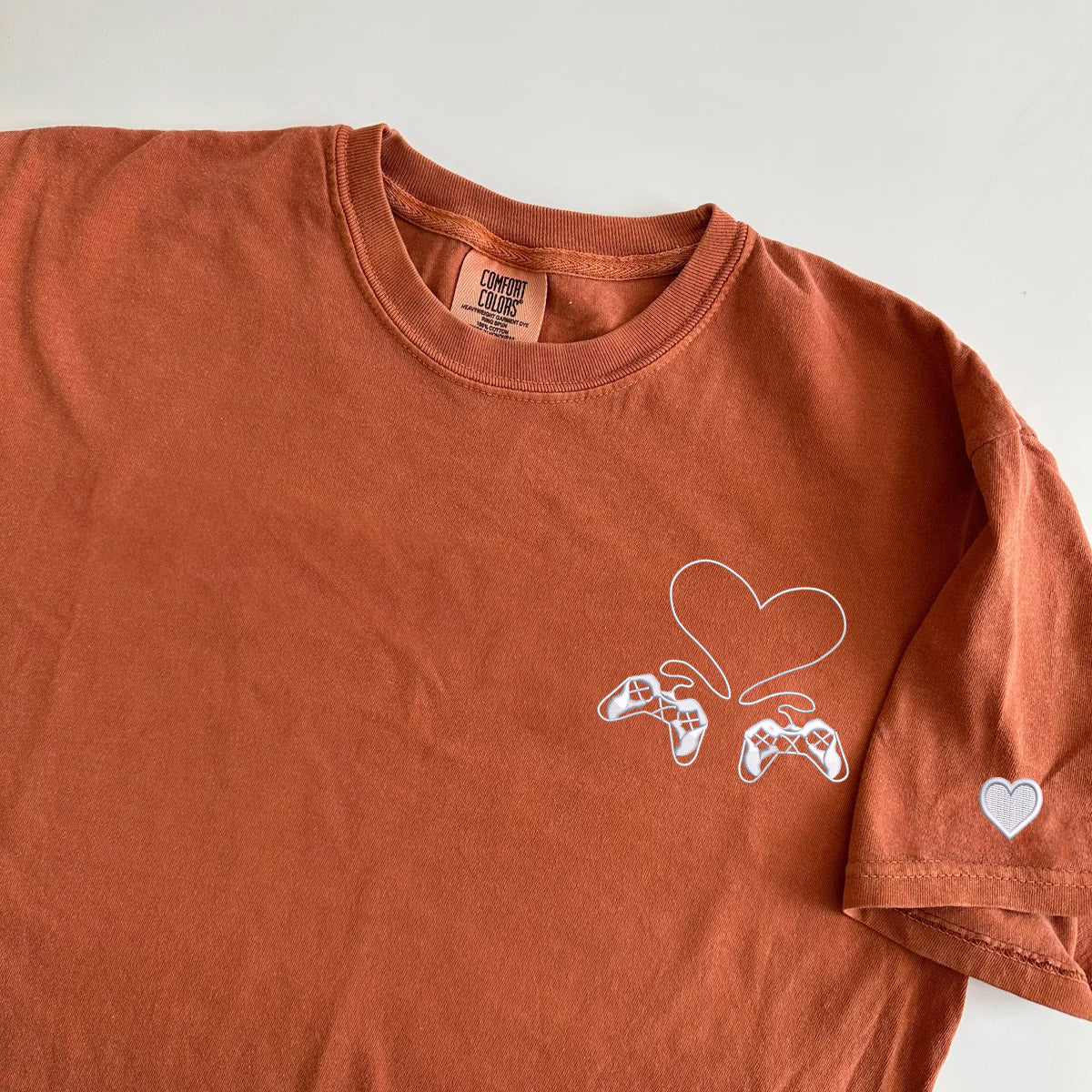 Custom Embroidered Gamer Controller Love Matching T-shirts for Couples