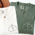 Custom Embroidered Ghost Hug Matching T-shirts for Couples
