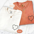 Custom Embroidered Heart Initials Matching T-shirts for Couples