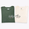 Custom Embroidered Hubby and Wifey Matching T-shirts for Couples