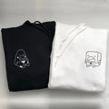 Custom Embroidered Humorous Cartoon Matching Hoodies for Couples