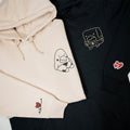 Custom Embroidered Humorous Cartoon Matching Hoodies for Couples