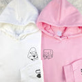 Custom Embroidered Humorous Cartoon Matching Hoodies for Couples