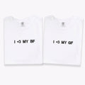 Custom Embroidered I Love My Gf Bf Matching T-shirts for Couples