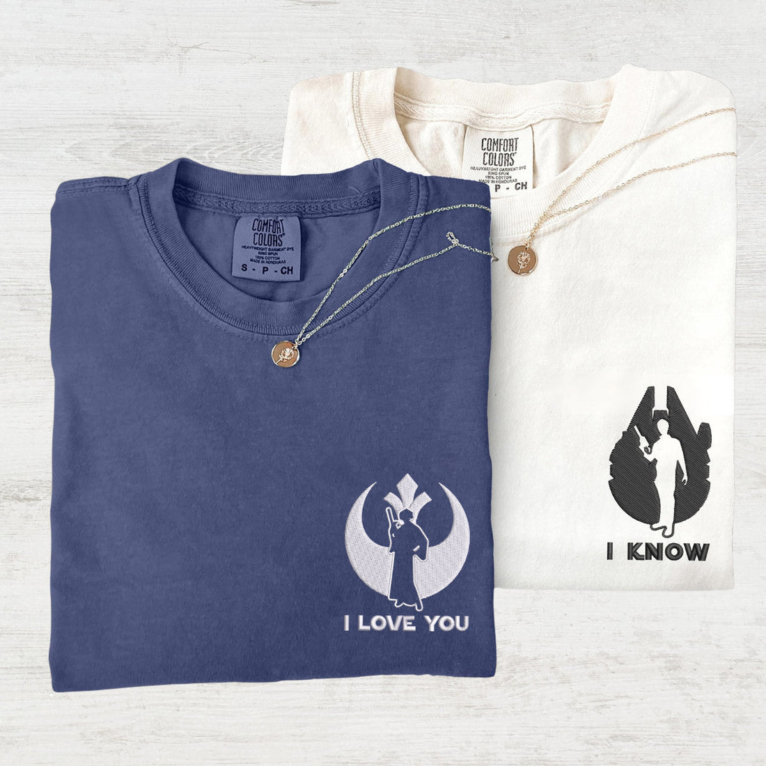 Custom Embroidered I Love You And I Know Matching T-shirts for Couples