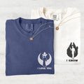 Custom Embroidered I Love You And I Know Matching T-shirts for Couples