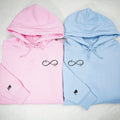 Custom Embroidered I Love You Infinity Matching Hoodies for Couples