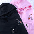 Custom Embroidered King and Queen Puzzle Love Matching Hoodies for Couples