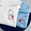 Custom Embroidered King and Queen Puzzle Love Matching Hoodies for Couples
