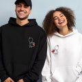 Custom Embroidered King and Queen Puzzle Love Matching Hoodies for Couples