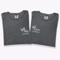 Custom Embroidered King x Queen Crown Roman Numeral Matching T-shirts for Couples