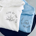 Custom Embroidered Live by The Sun, Love by The Moon Matching Hoodies for Couples