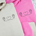 Custom Embroidered Love Location Matching Hoodies for Couples