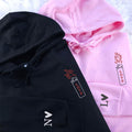 Custom Embroidered Love On Fire Matching Hoodies for Couples