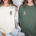 Custom Embroidered Lovely Dinosaur Roman Numeral Matching T-shirts for Couples