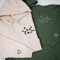 Custom Embroidered Molecule Matching Hoodies for Couples