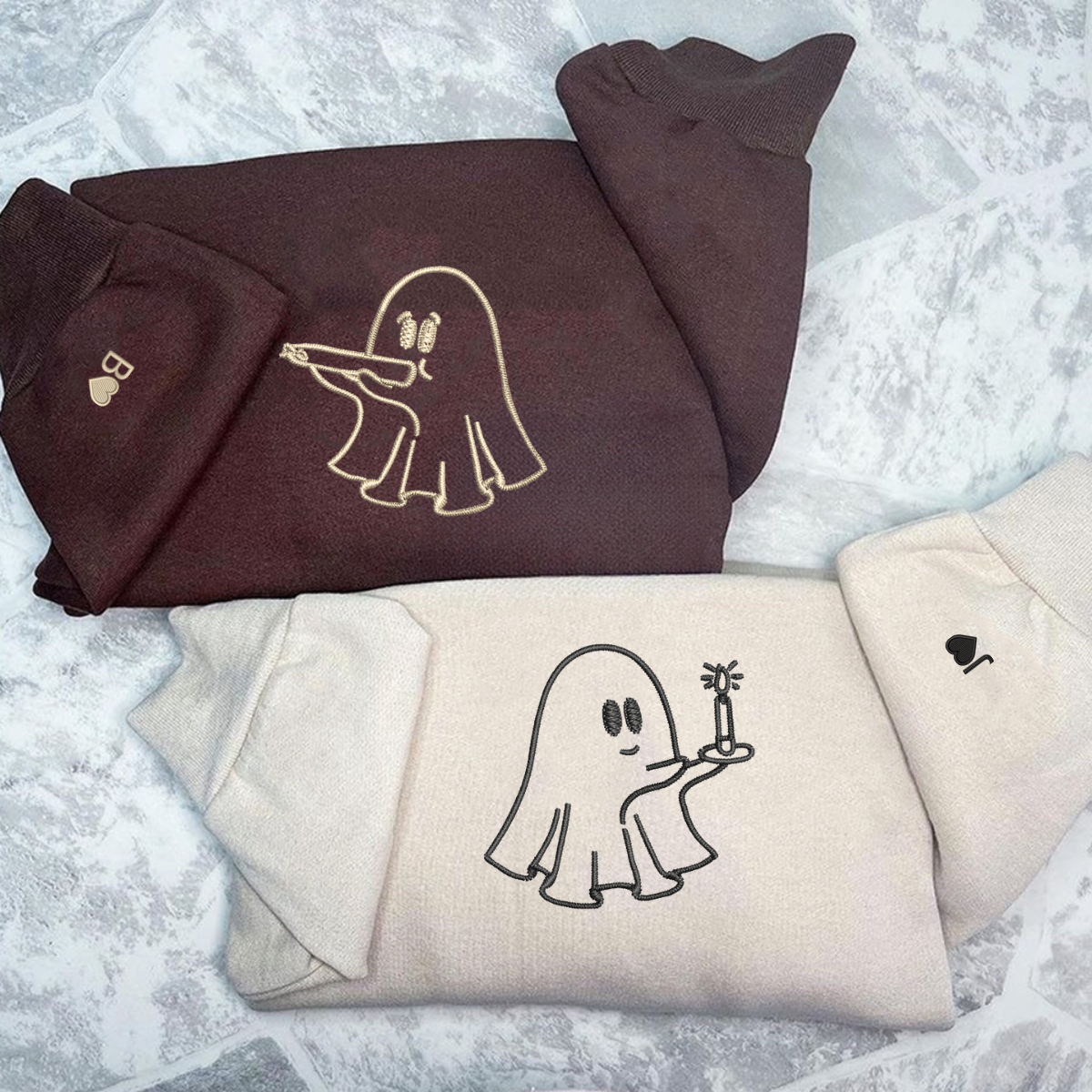 Custom Embroidered Need a Light Stoner Ghosts Matching Hoodies for Couples