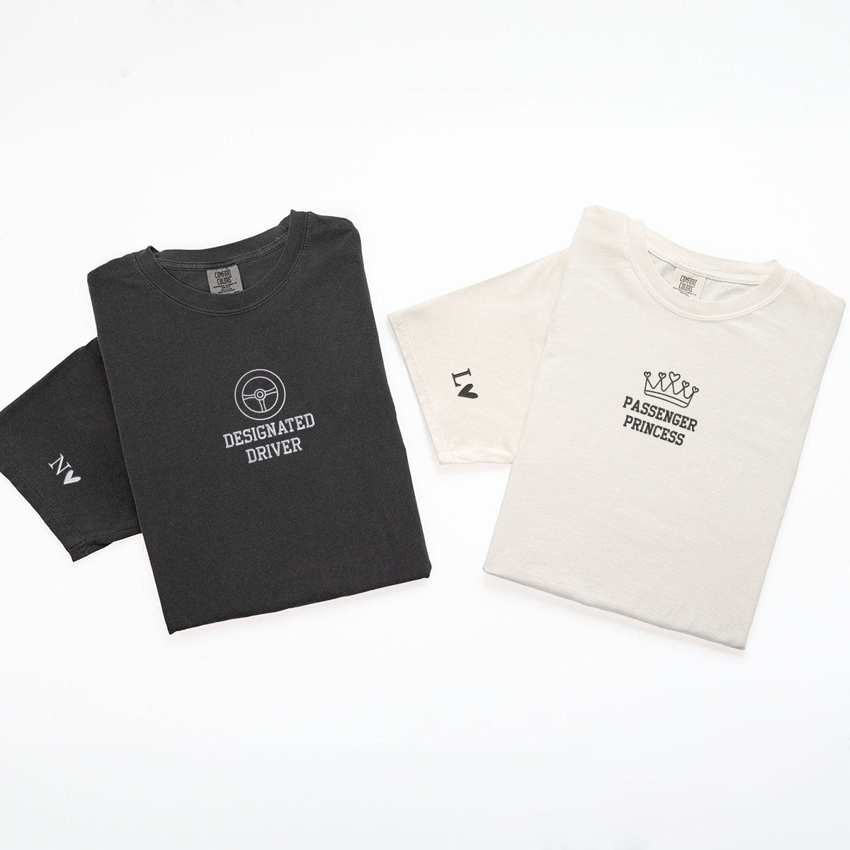 Custom Embroidered Passenger Princess Matching T-shirts for Couples